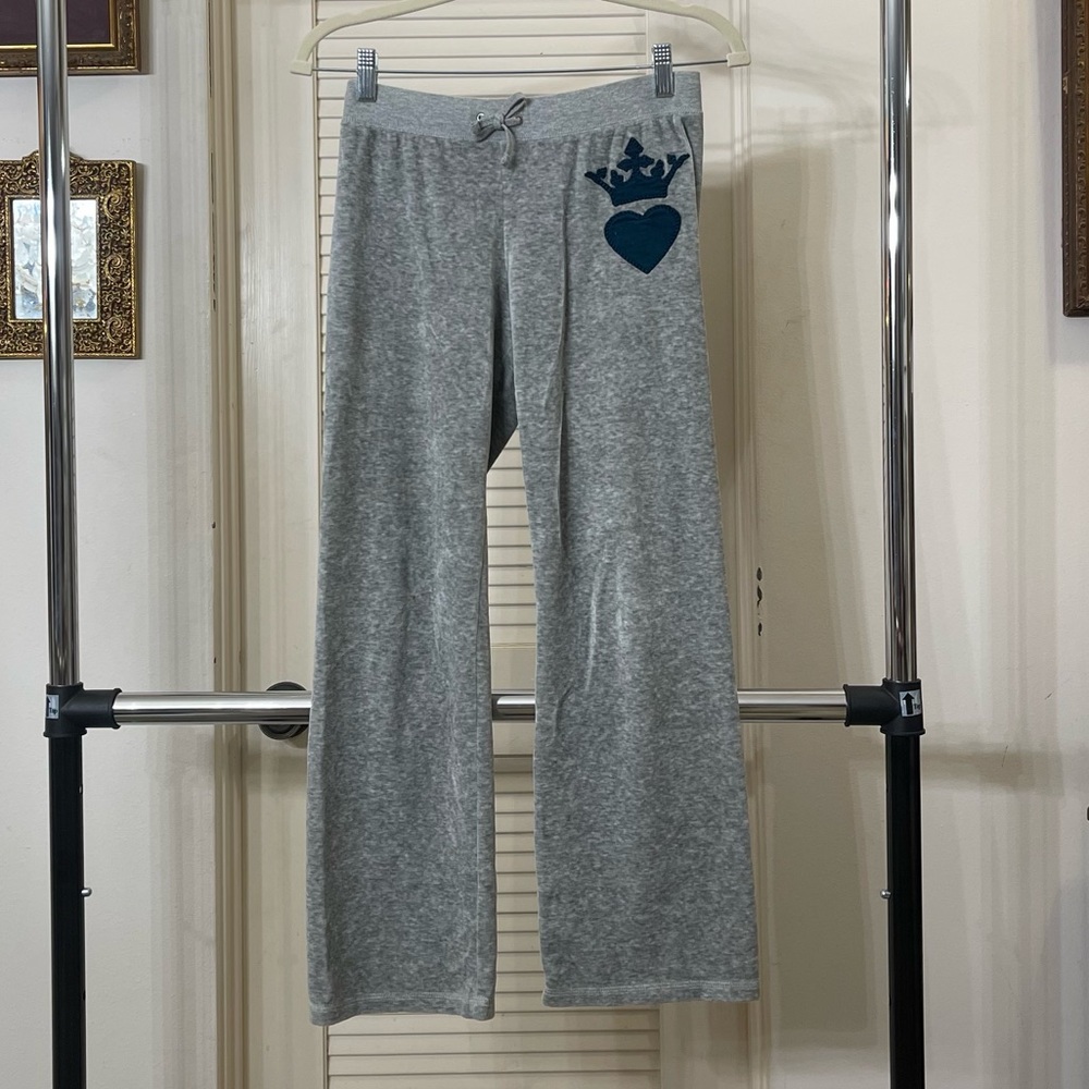 Juicy Couture Girls Grey Velvet Track Pants